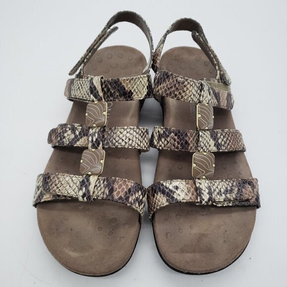VIONIC Amber Tan Snake Print Sandals Womens US Size 9 EU 40 - Picture 9 of 14